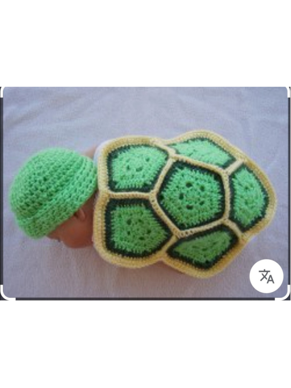 Baby Handmade Turtle Costume Set Photos Green Yellow Soft